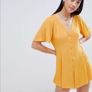 Asos Mustard Shorts Romper Size 4